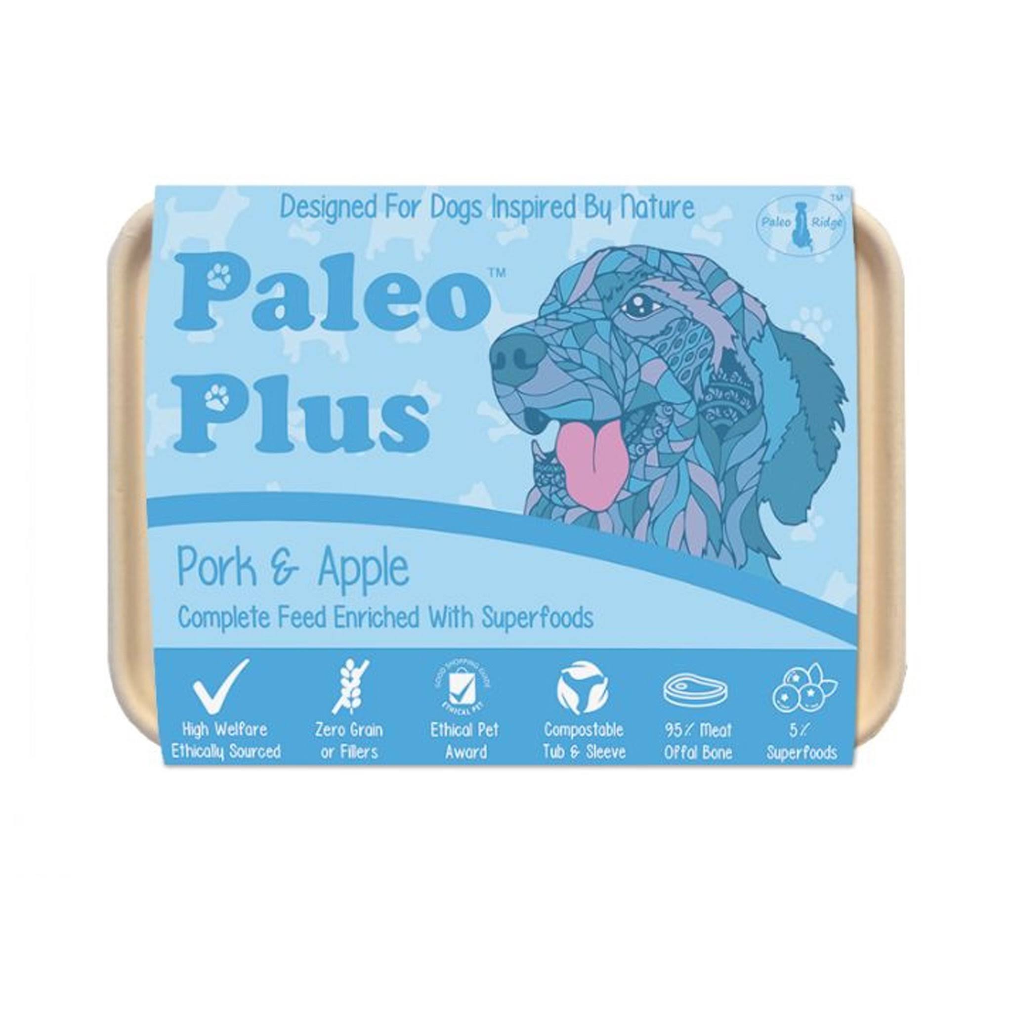 Paleo Plus Raw Dog Food - Pork and Apple - 500g
