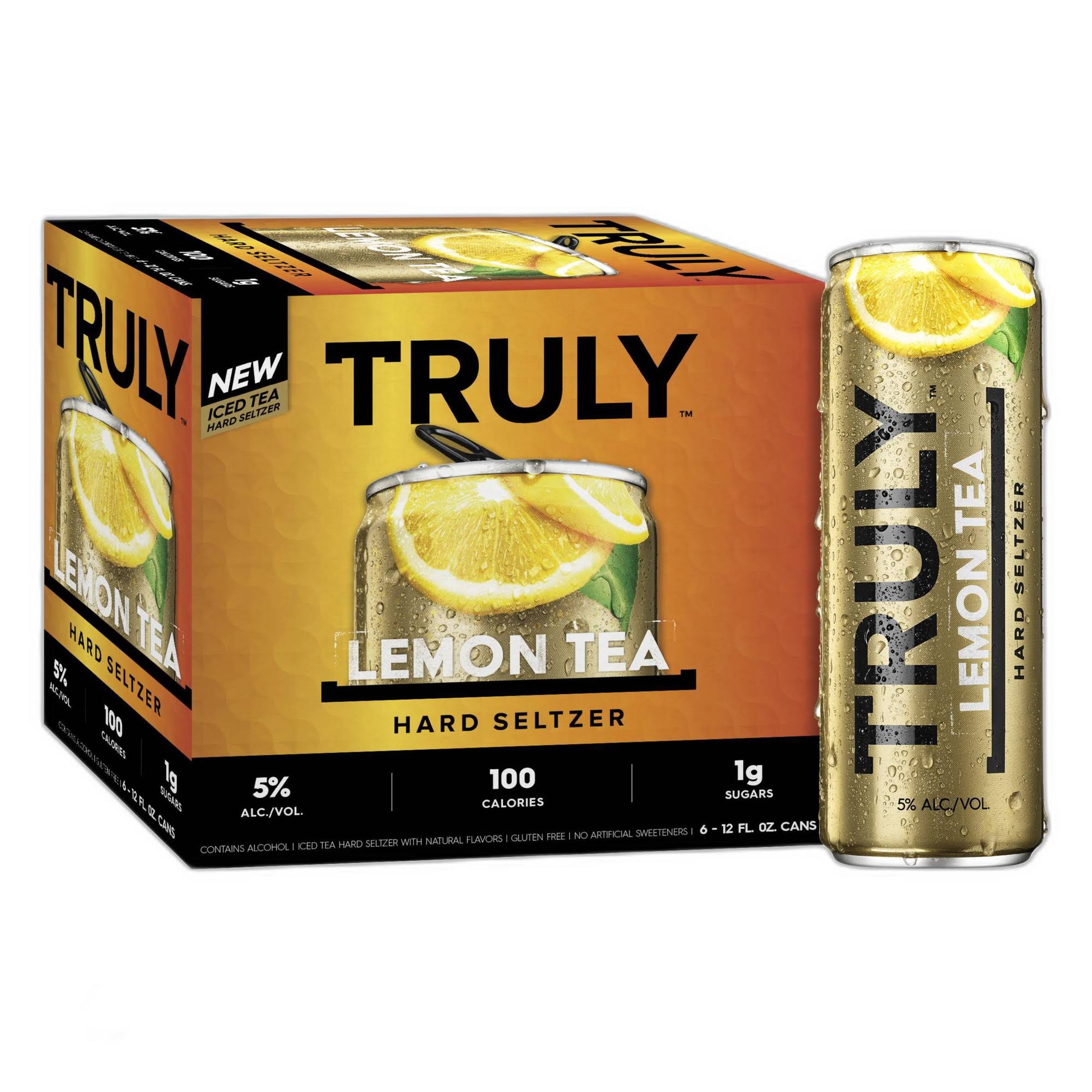 Truly Beer, Lemon Tea, Hard Seltzer - 6 pack, 12 fl oz cans