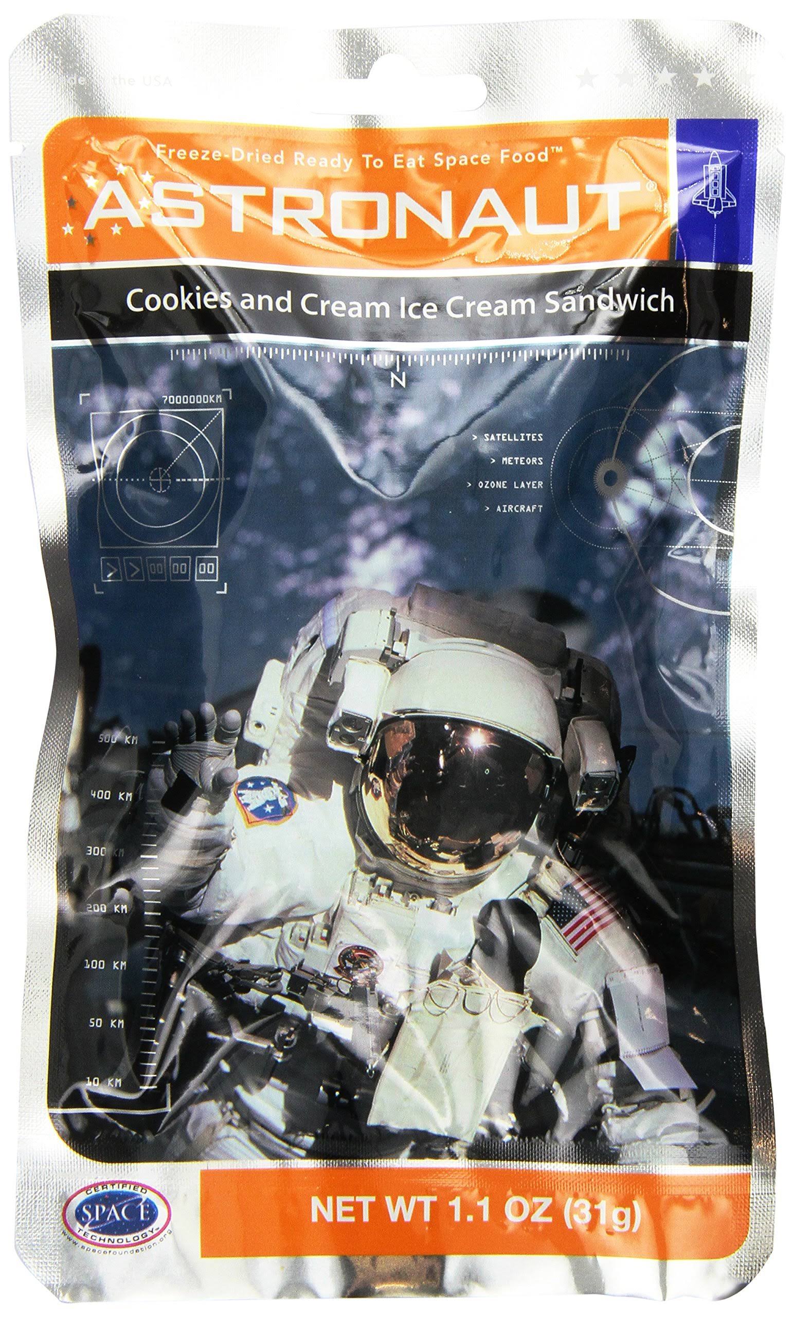 Astronaut Food Ice Cream Sandwich - Cookies and Cream, 10 Packages