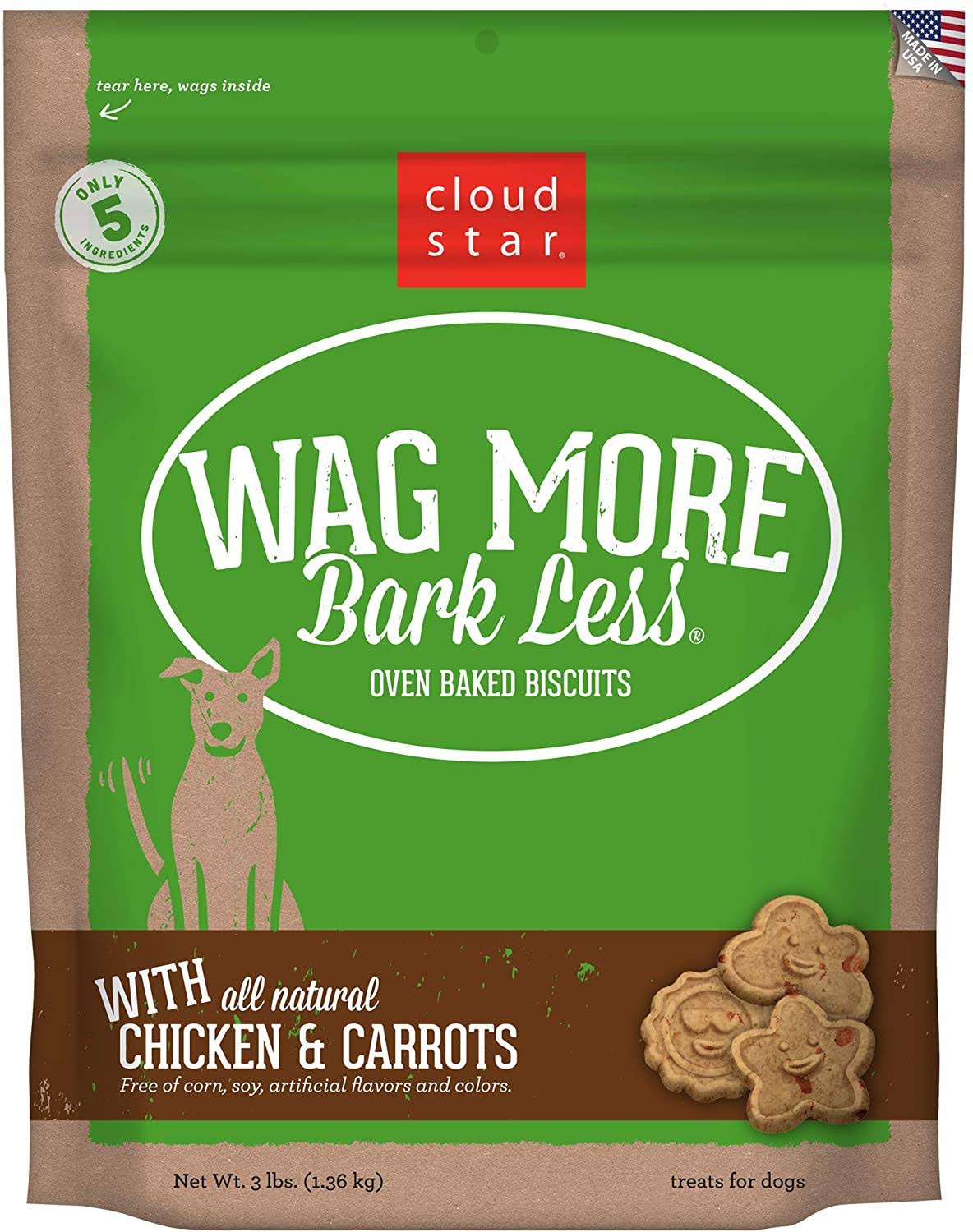 Cloud Star Wag More Bark Less Oven Baked Dog Biscuits - Chicken & Carrots