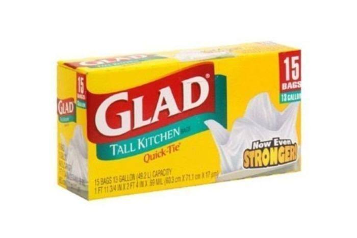 Glad Quick-Tie Kitchen Trash Bags - 15 Pieces - Emmanuel's Marketplace - Delivered by Mercato