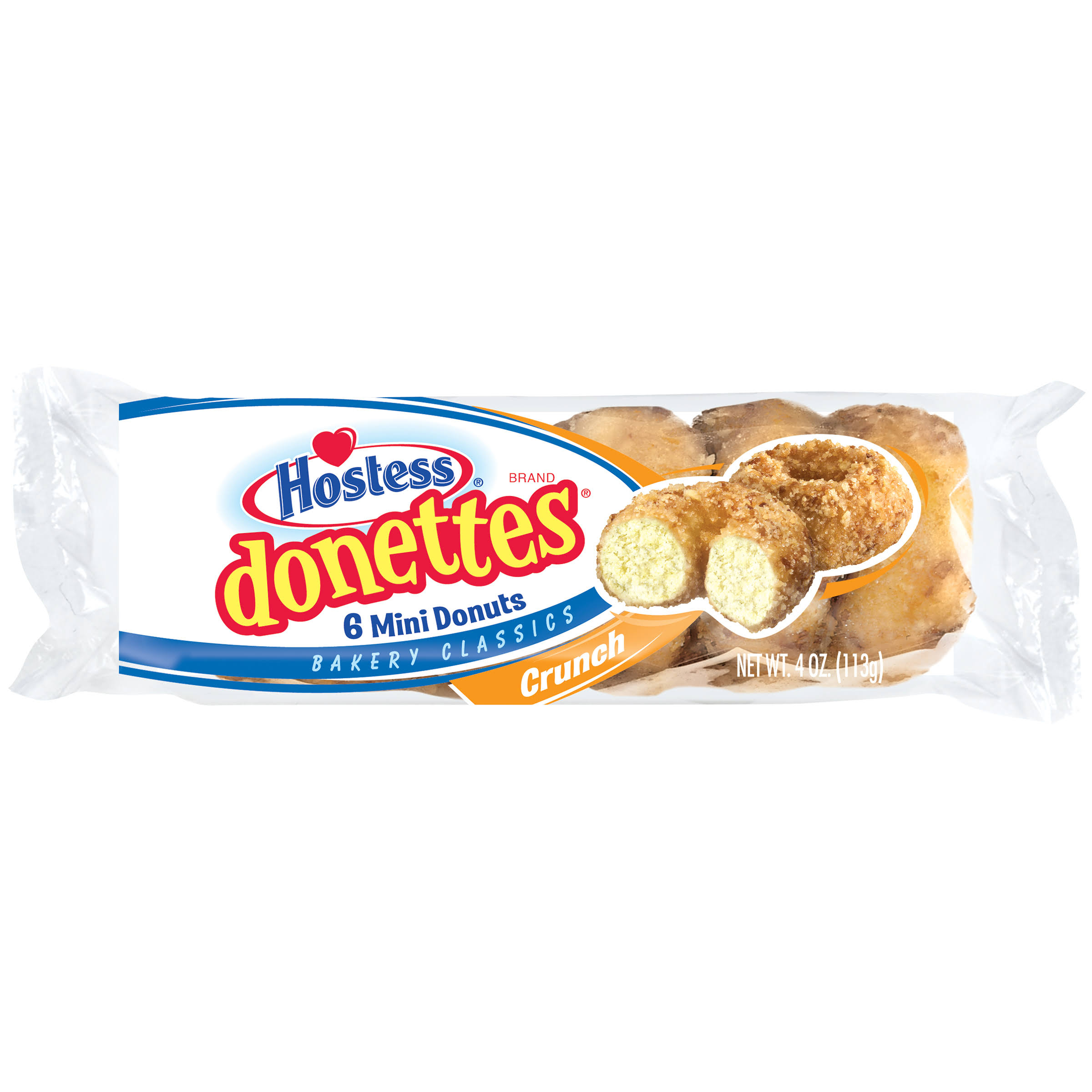 Hostess Donettes Mini Donuts - Crunch, 6 Count