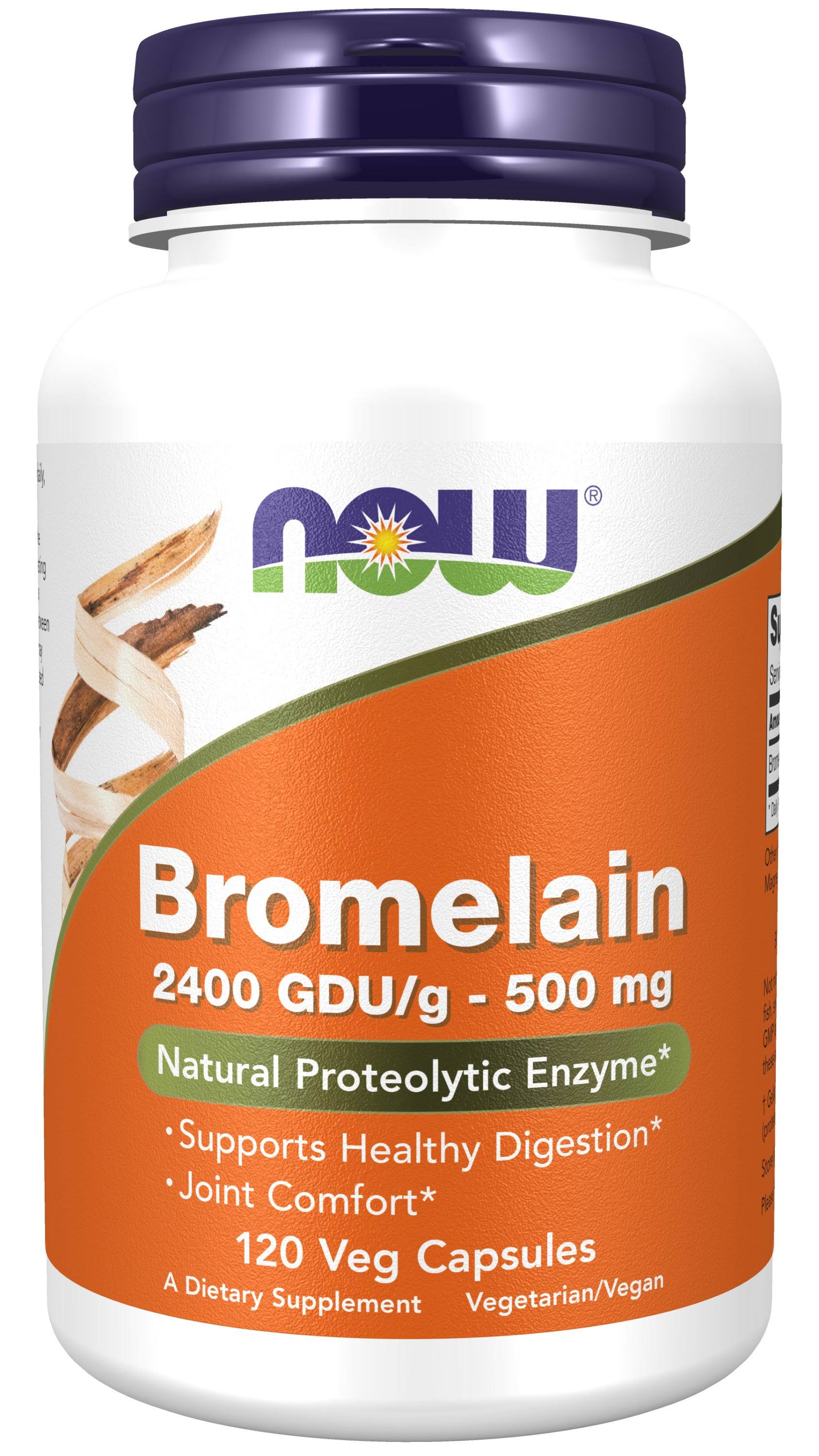 Now Foods Bromelain - 2400Gdu/g, 500mg, 120 Veg Caps