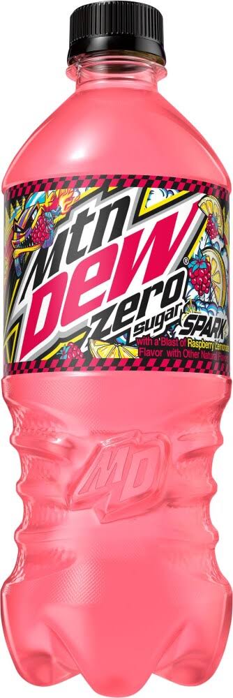 Mtn Dew Soda, Raspberry Lemonade, Zero Sugar, Spark - 20 fl oz