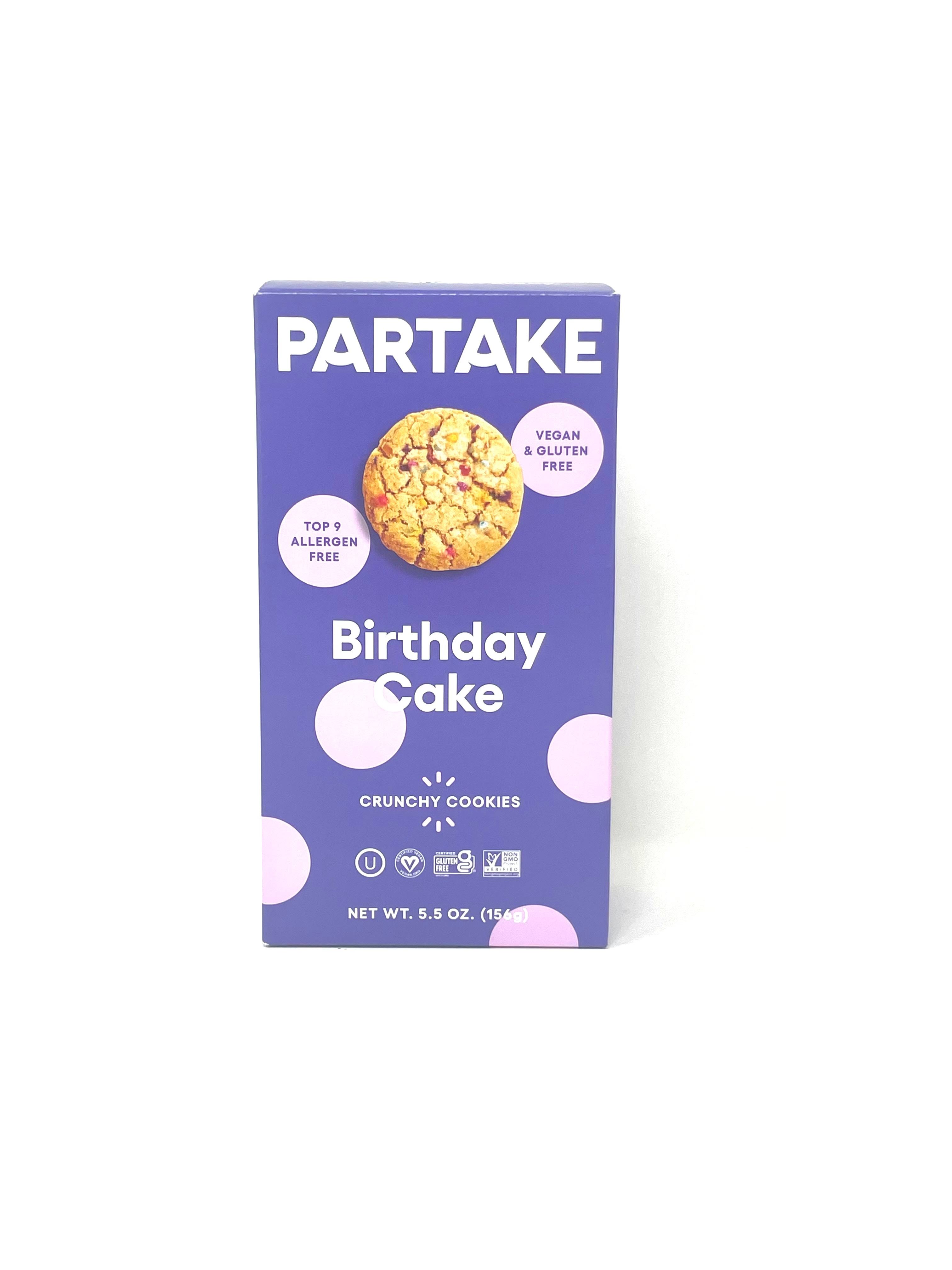 Partake Crunchy Cookies, Birthday Cake - 5.5 oz