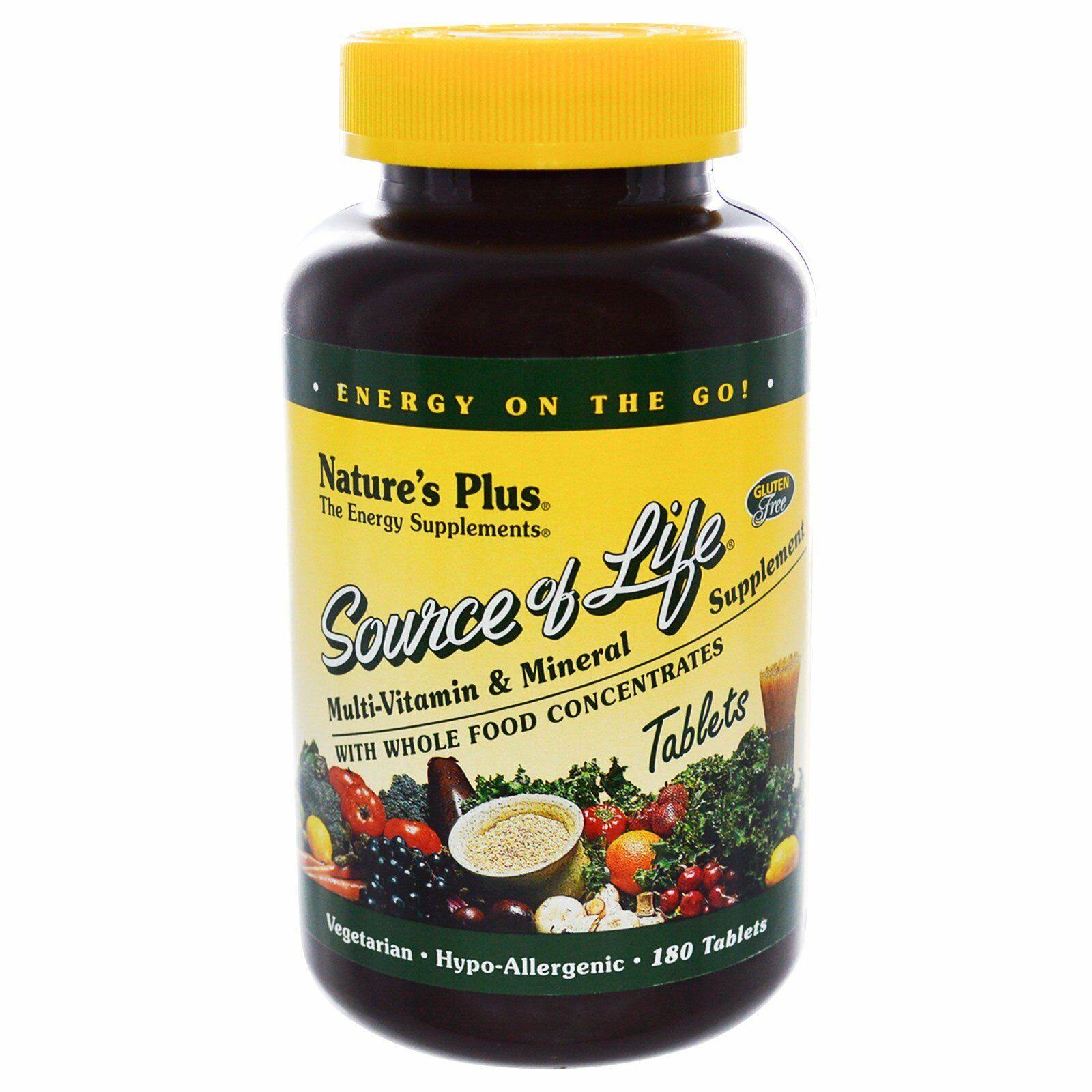 Nature's Plus Source of Life Multi-Vitamin & Mineral Supplement - 180 tablets