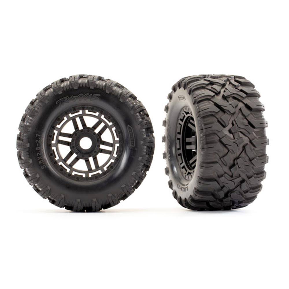 Traxxas Maxx Wheels and Tyres Assembled All Terrain Tyres 17mm Hex - Black TRX8972