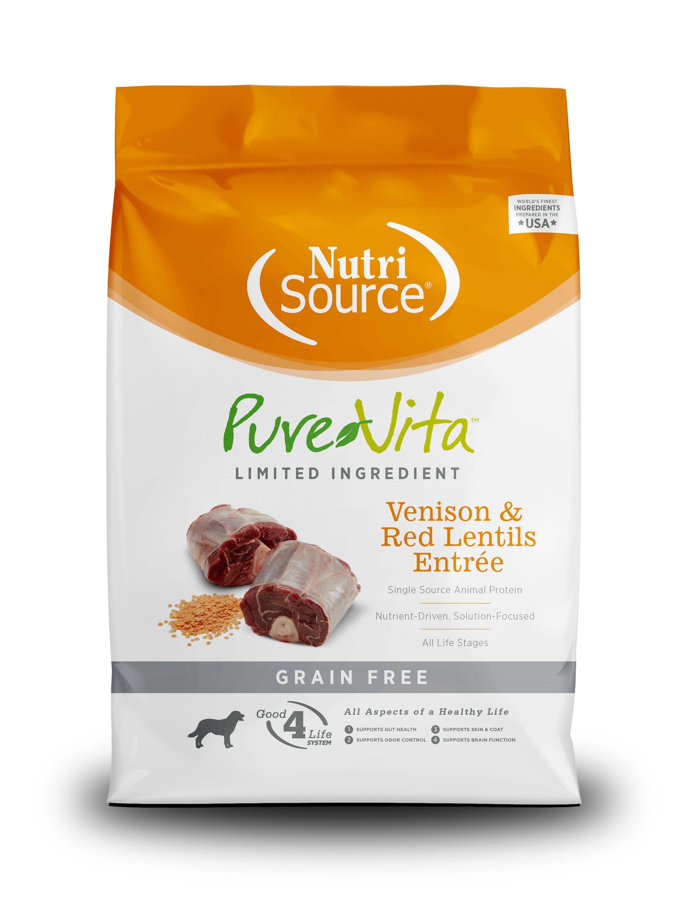 PureVita Grain Free Venison and Red Lentils Entree Dry Dog Food, 25-lb