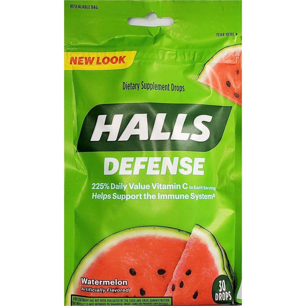 Halls Defence Vitamin C Drops - Watermelon, 30ct