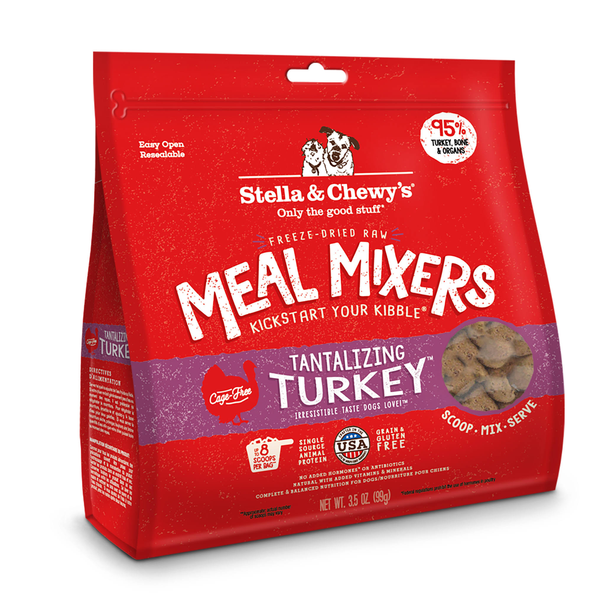 Stella & Chewy's Freeze-Dried Dog Treats - Tantalizing Turkey Meal Mixers