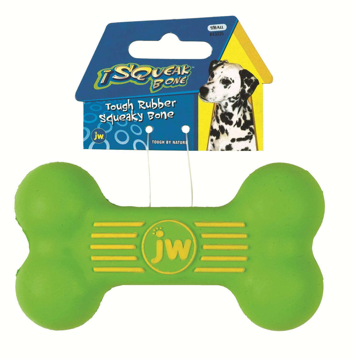 JW Pet Company iSqueak Bone Rubber Dog Toy - Small, Colors Vary