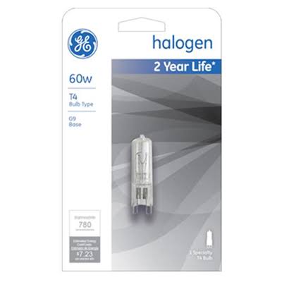 Ge Halogen Light Bulb - T4, 60W, 120V