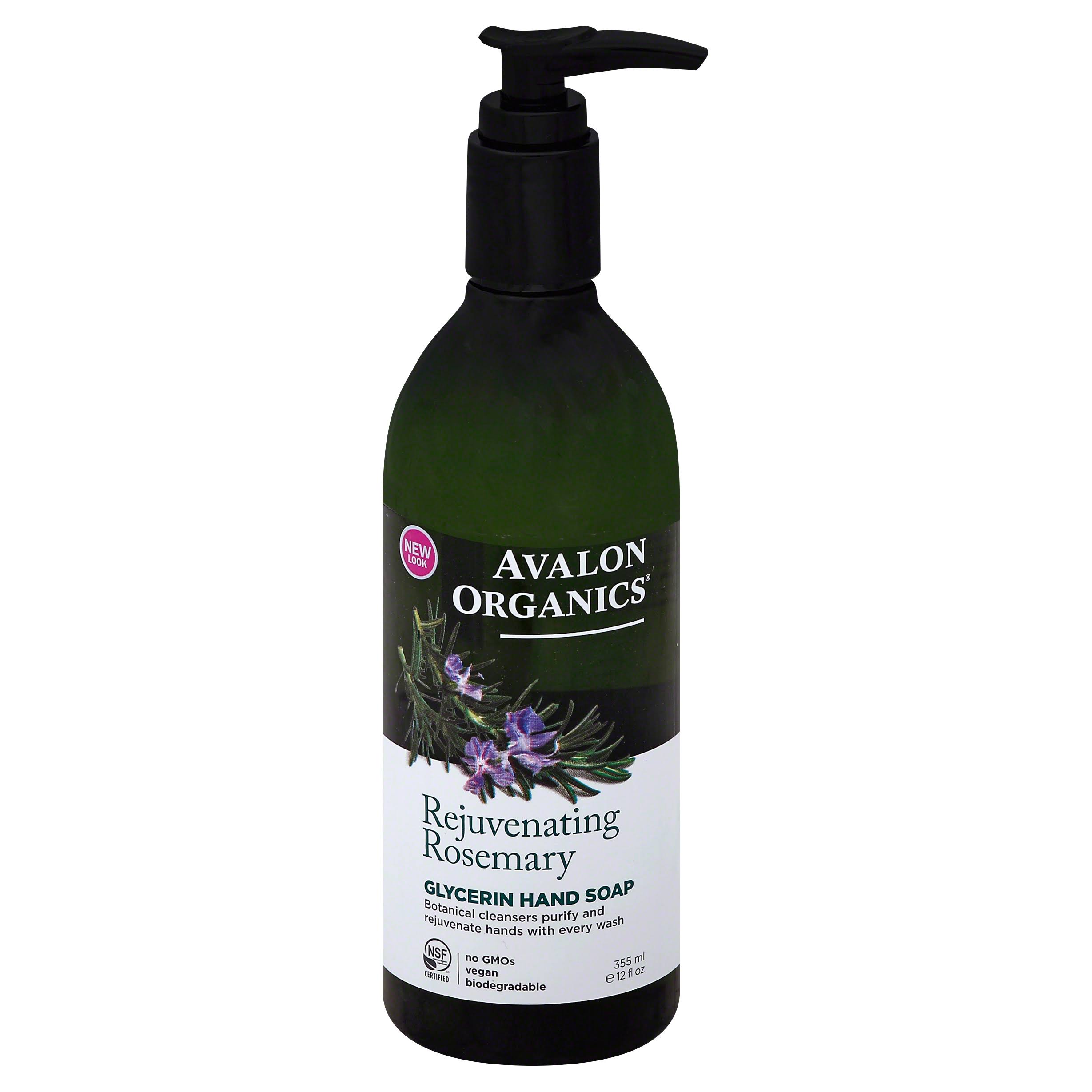 Avalon Organics Hand Soap, Glycerin, Rejuvenating Rosemary - 12 fl oz