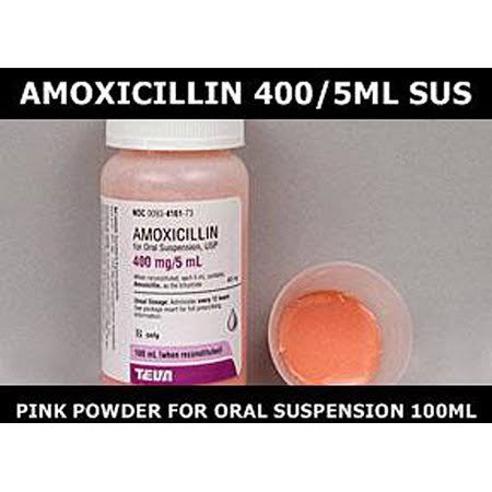 Amoxicillin (generic Amoxil, Trimox, Wymox) 400 Solution (1-3 Bottles)
