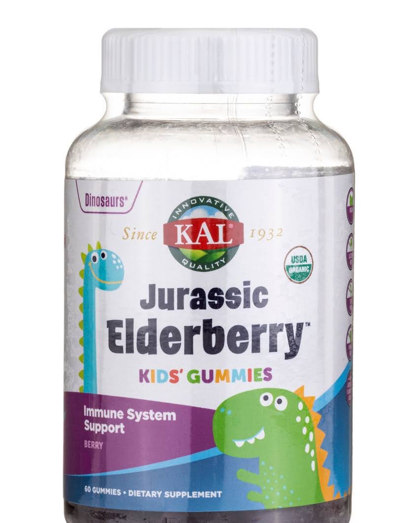 KAL Organic Jurassic Elderberry Kid's Gummies, Berry Flavor - 60