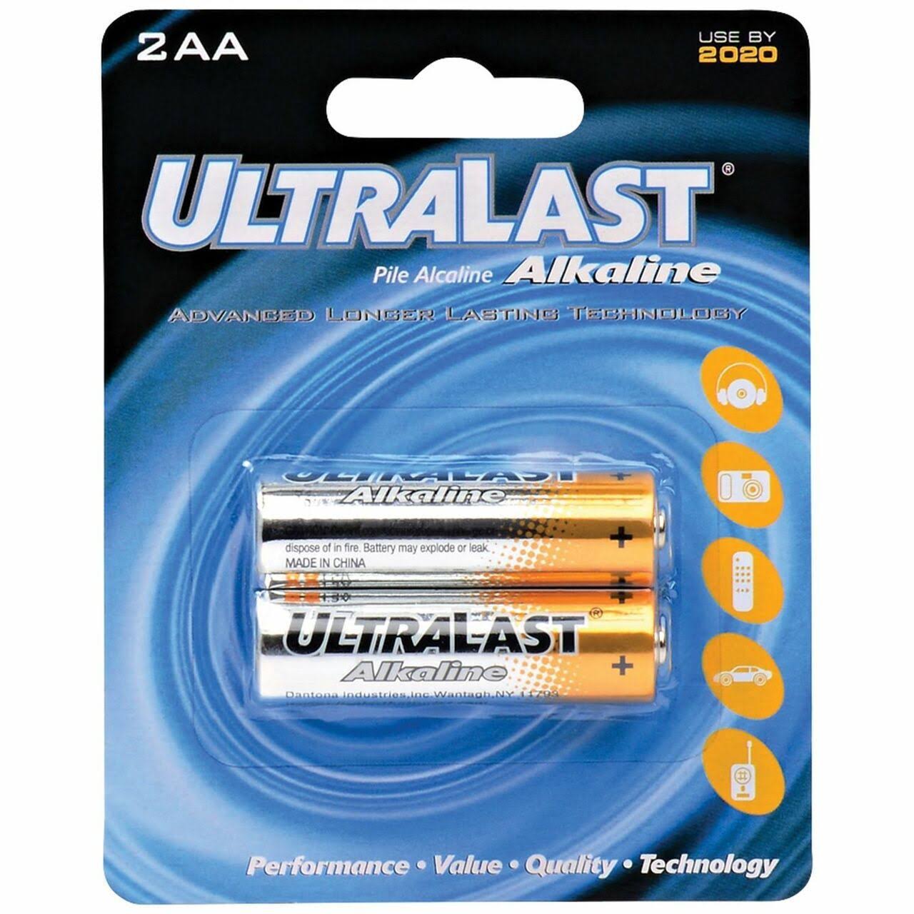 Ultralast Ula2aa AA Alkaline Batteries, 2 PK