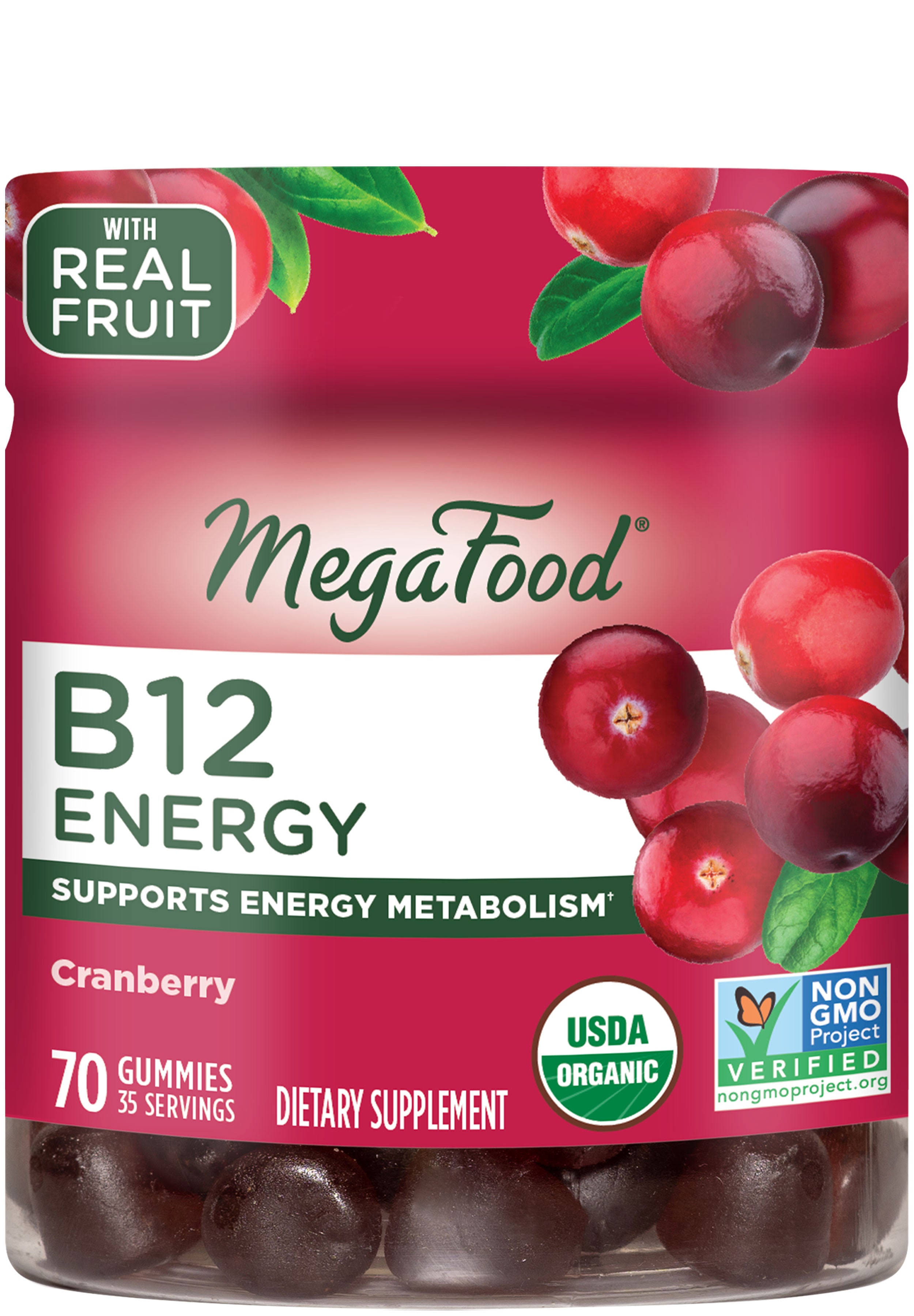 MegaFood B12 Energy Cranberry 70 Gummies