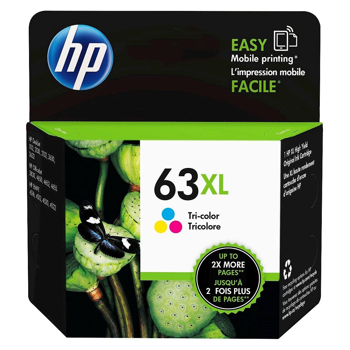 HP 63XL High Yield Ink Cartridge - Tri-Color