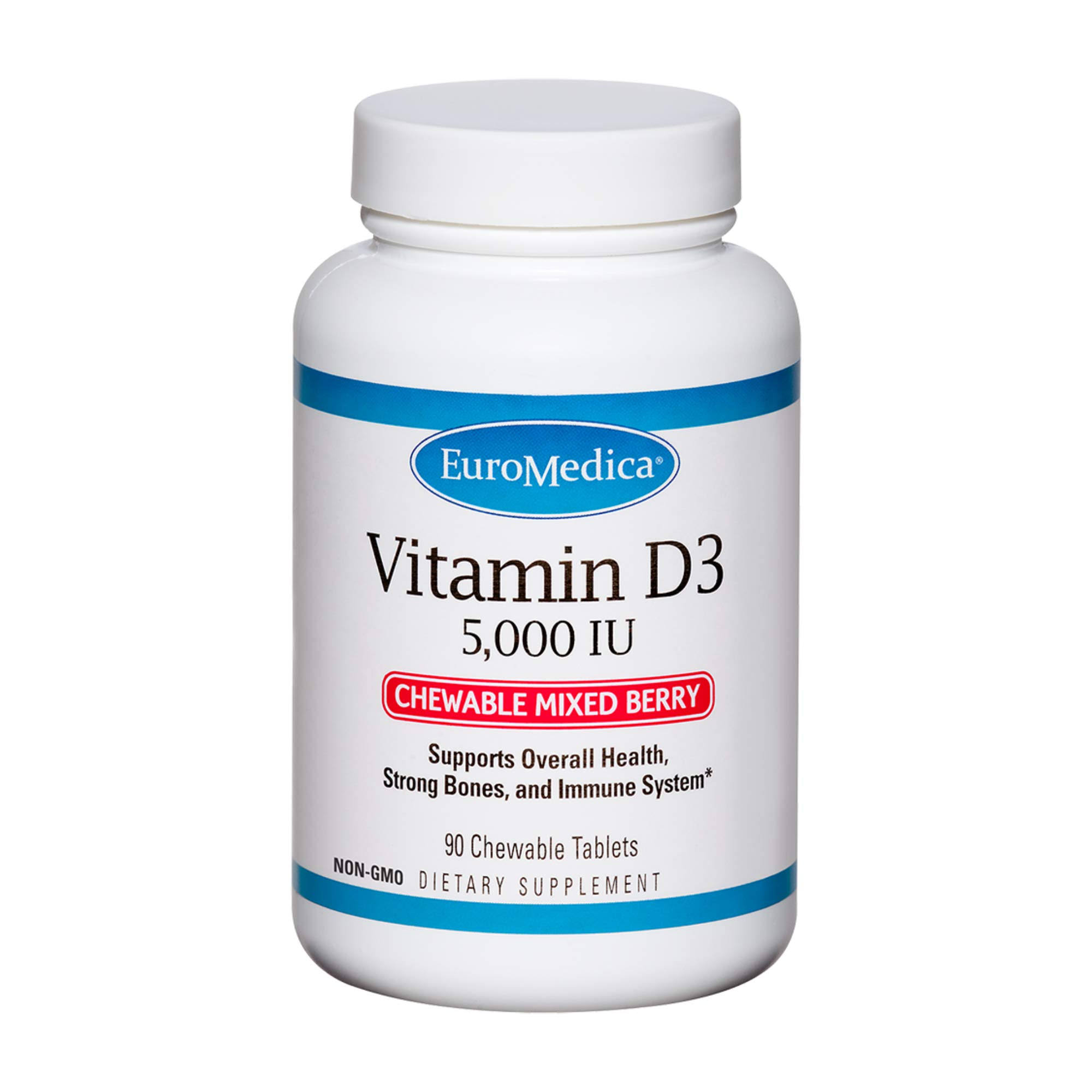 EuroMedica - Vitamin D3 Mixed Berry 5000 IU - 90 Chewable Tablets