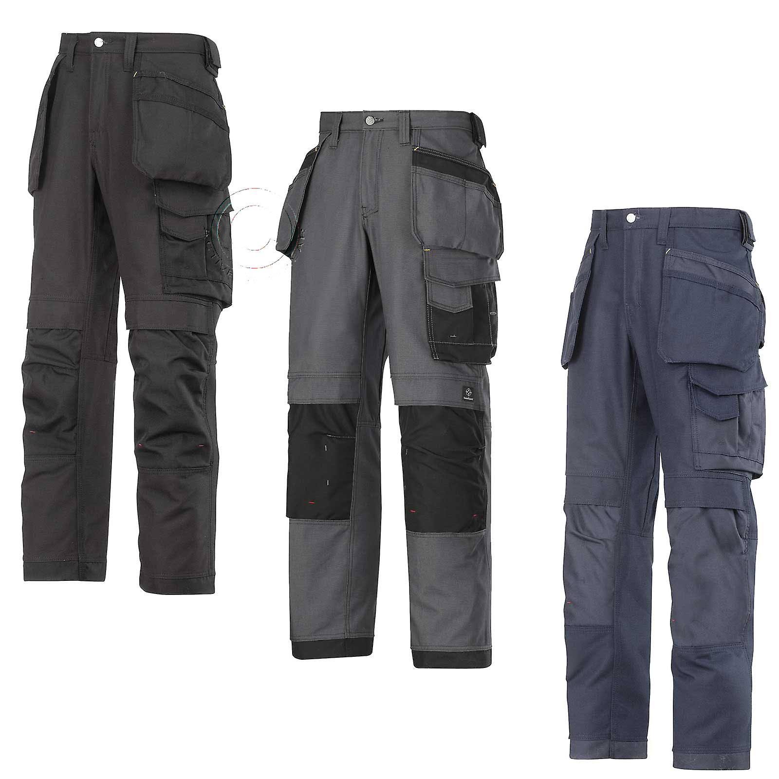 Canvas Snickers Workwear with Holster Pockets Trousers - Steel Gray & Black
