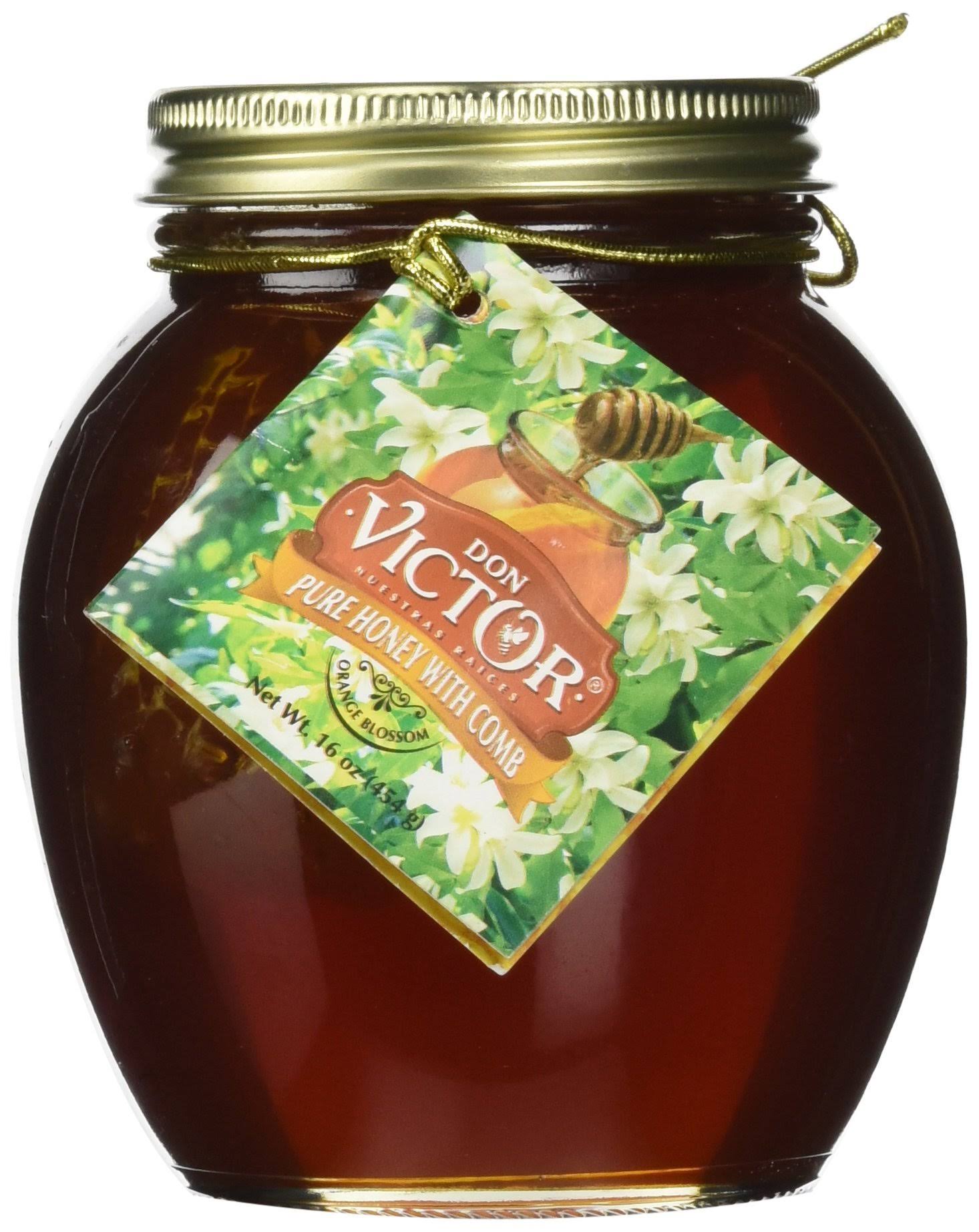 Victor Orange Blossom Pure Honey with Comb - 16oz