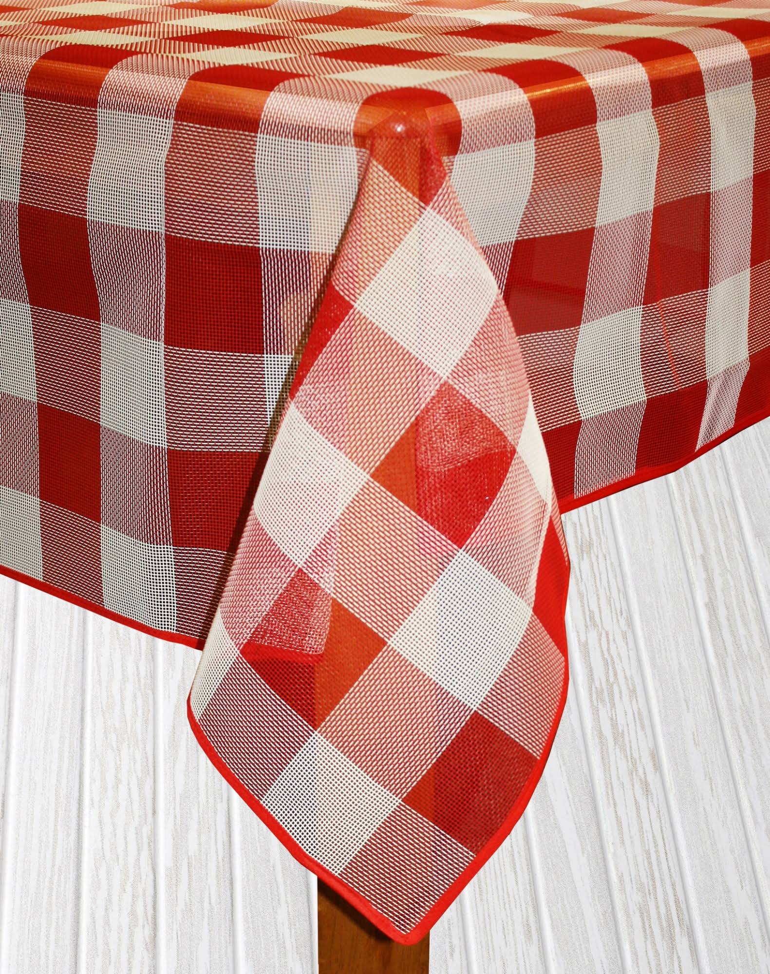 Bistro Cheque Indoor/Outdoor Table Cloth, Red | Textiles | Free Shipping On All Orders | Best Price Guarantee | Delivery Guaranteed