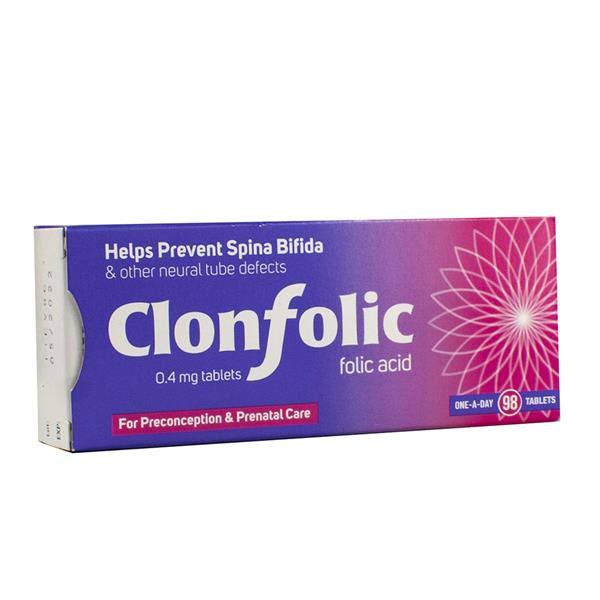 Clonfolic Folic Acid 0.4mg (98 tablets)