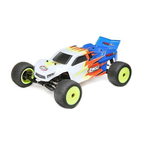 Losi Mini-T 2.0 2WD Stadium Truck RTR Model Kit - 1/18 Scale, Blue and White