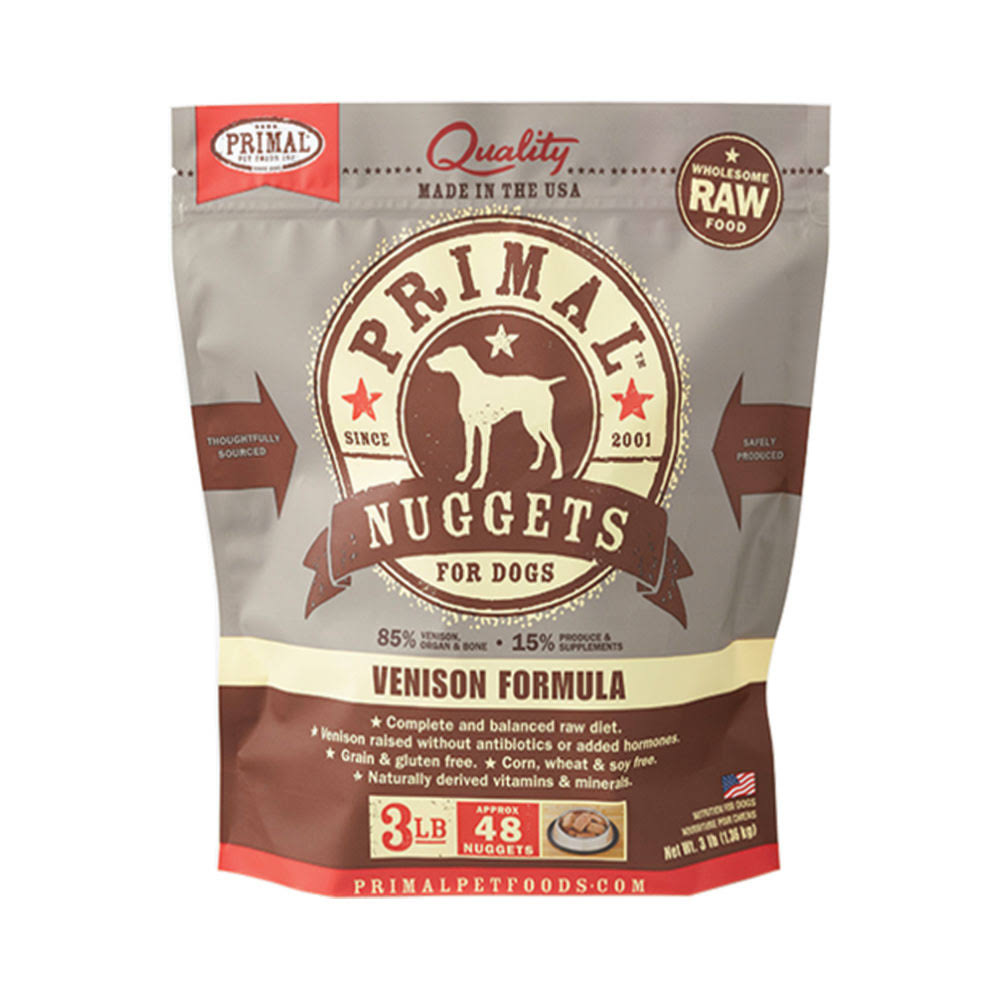 Primal Nuggets 3lbs Venison Raw Dog Food