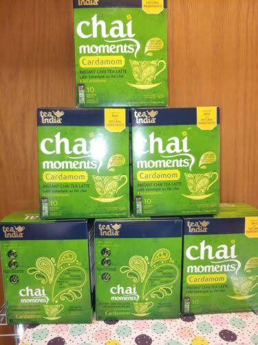 6 Boxes Tea India Chai Moments Latte Tea Mix Cardamom 10 Ct each BB 7 21