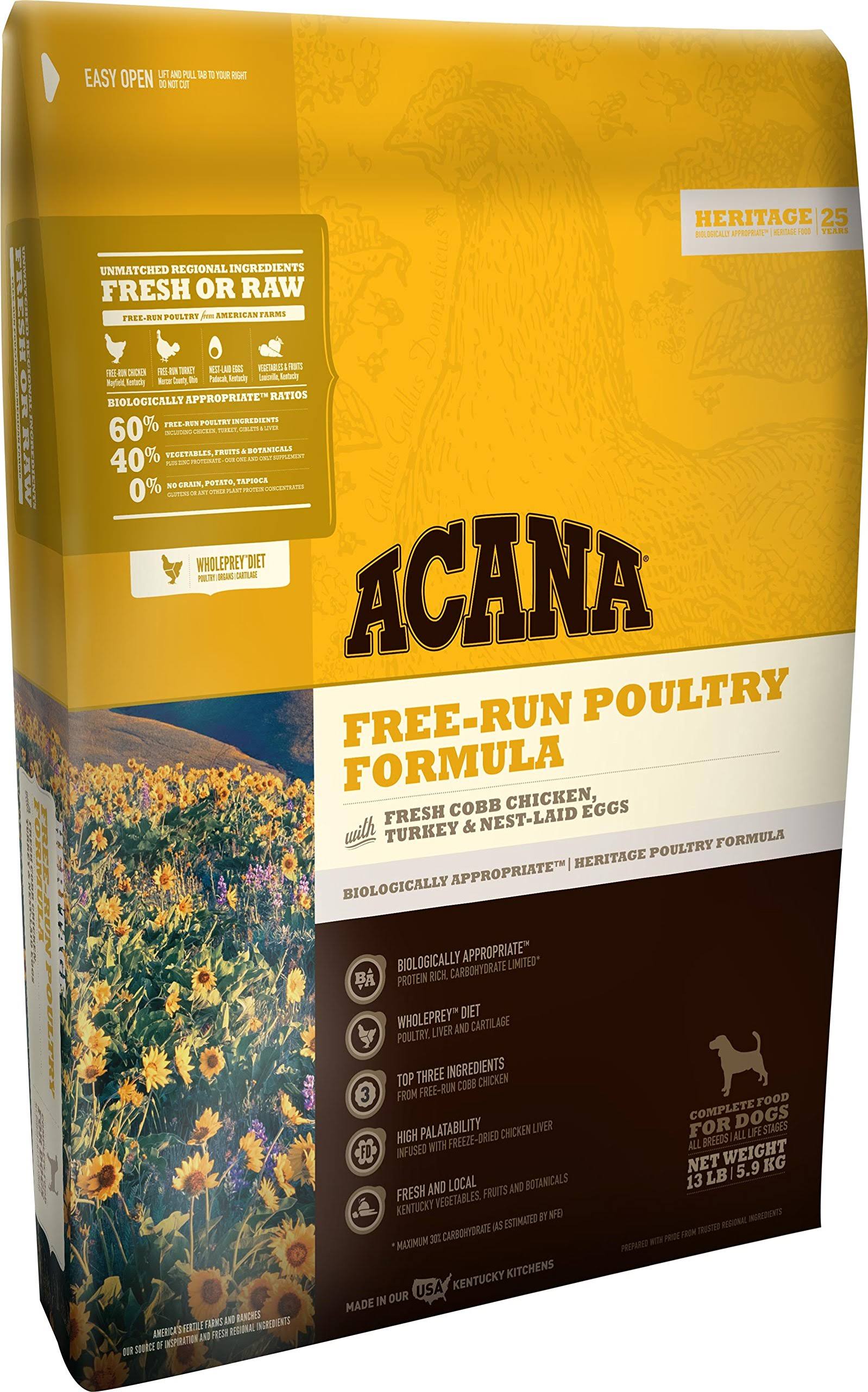 Acana Free-Run Poultry Formula Grain-Free Dry Dog Food - 13 lb. Bag