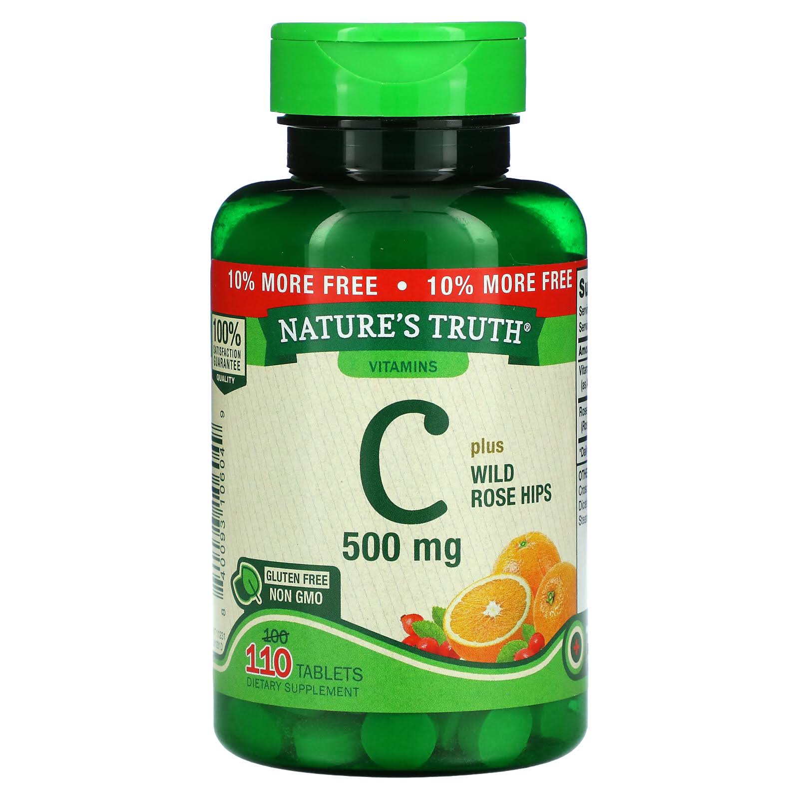 Nature's Truth Vitamin C, 500 mg, Plus Wild Rose Hips, Tablets - 110 tablets