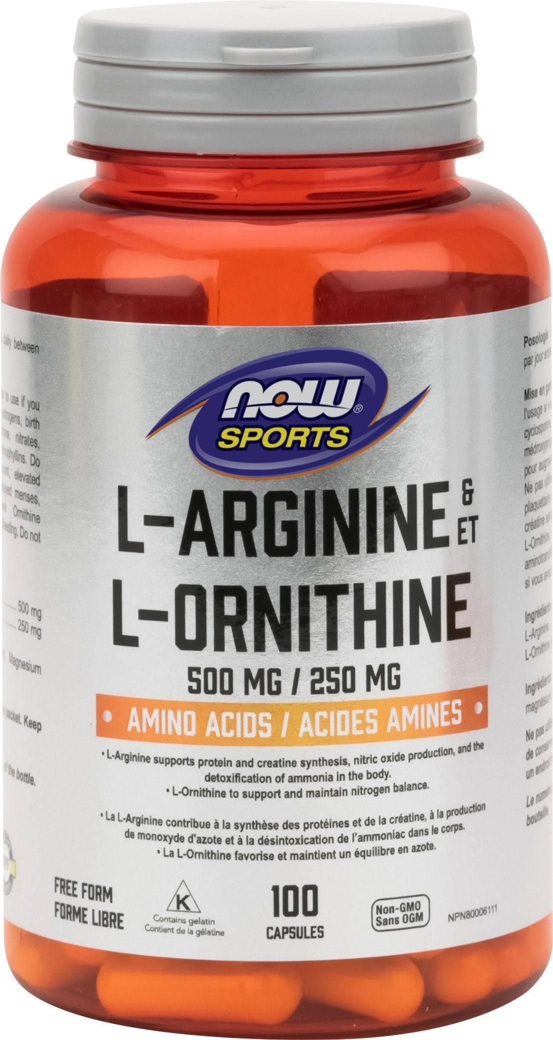 NOW L-Arginine & L-Ornithine 100 Capsules