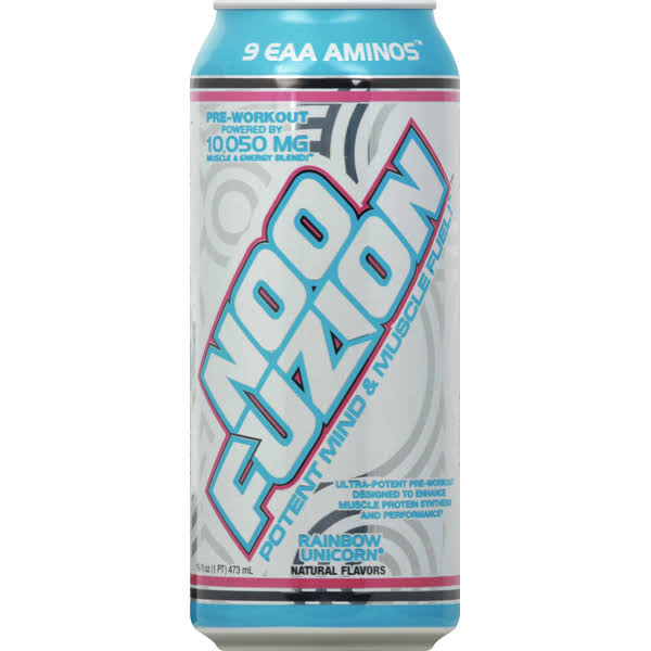 Noo Fusion Pre-Workout Beverage, Rainbow Unicorn - 16 fl oz