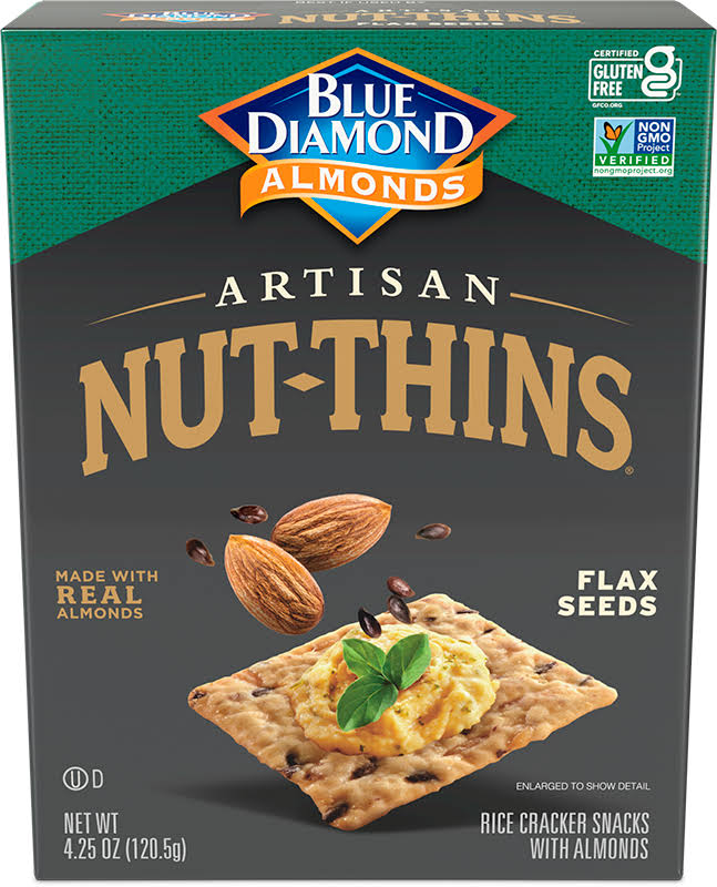 Blue Diamond Almonds Artisan Nut-Thins Flax Seeds Cracker Snacks - 4.25 oz