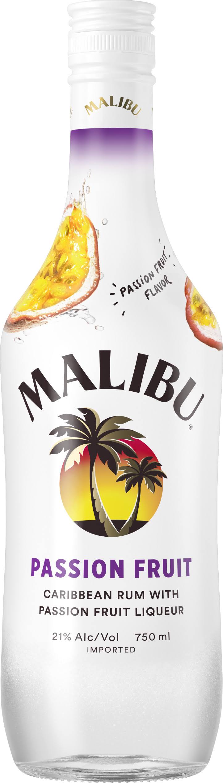 Hiram Walker & Sons Malibu Caribbean Rum - Natural Passion Fruit Flavor
