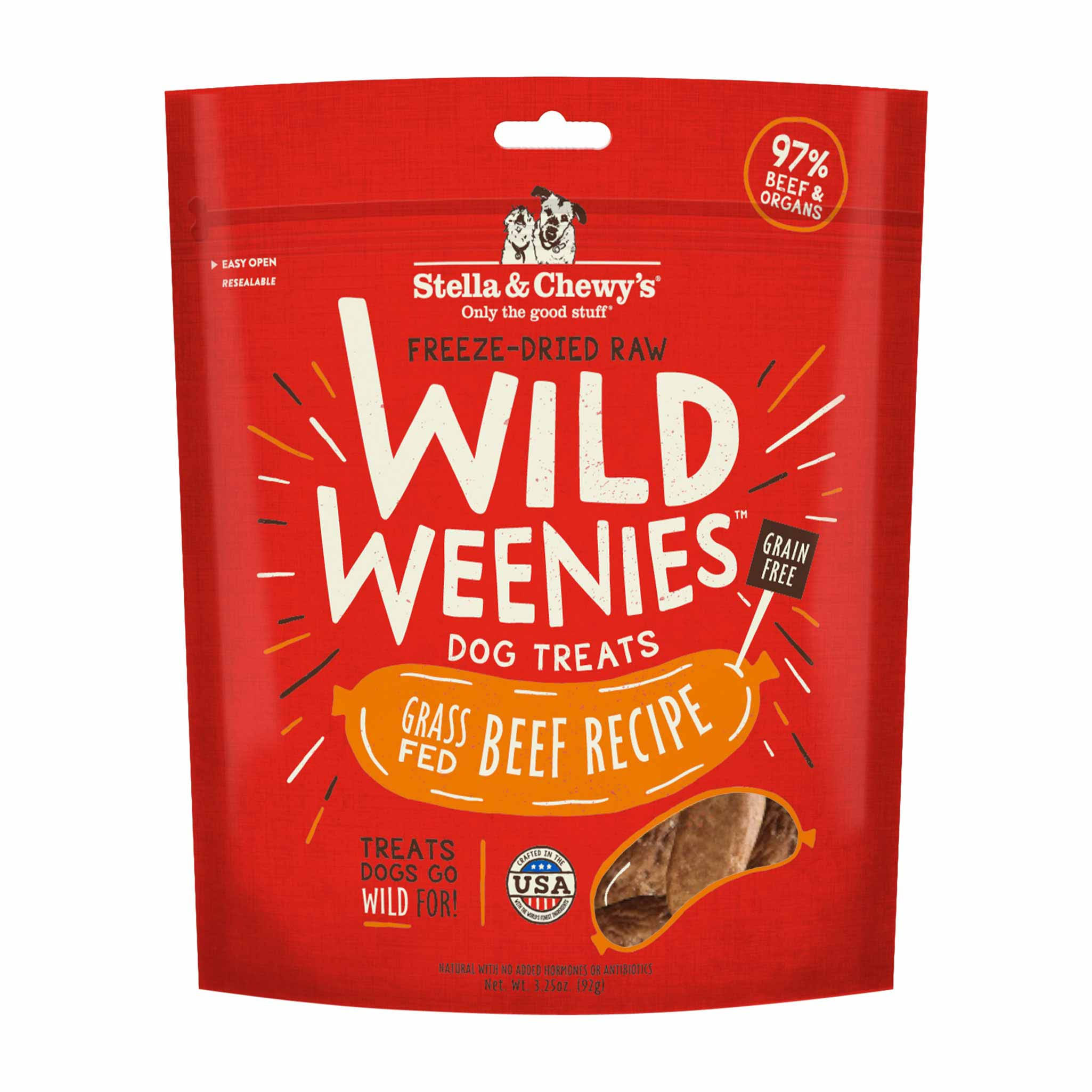 Stella & Chewy's Wild Weenies Freeze-Dried Raw Dog Treats - Beef - 3.25 oz.