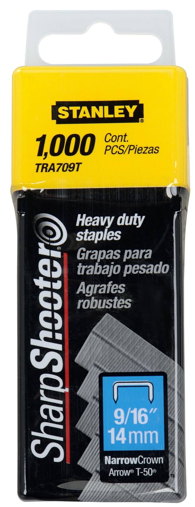 Stanley Sharpshooter Heavy Duty Staples - 9/16", 1000 Count