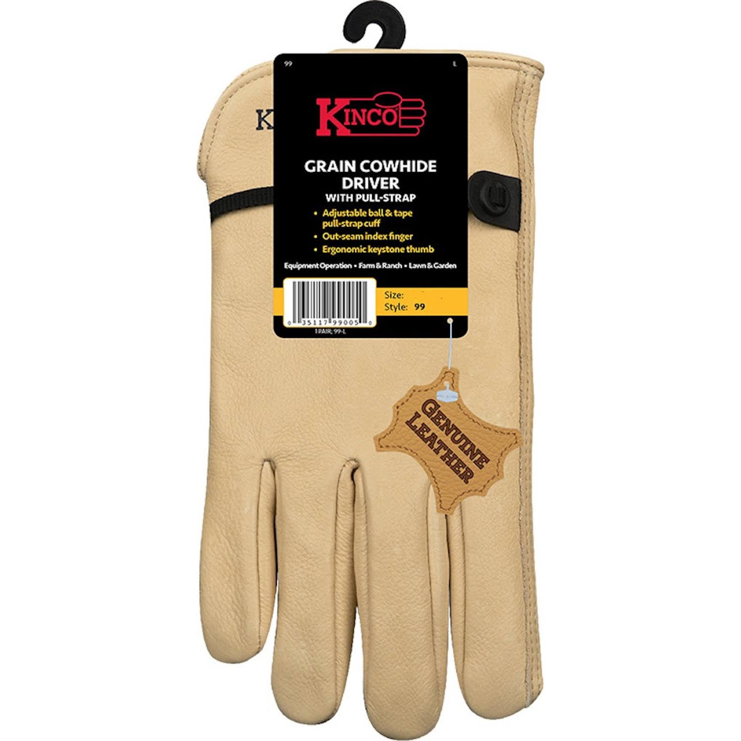 Kinco Unlined Cowhide Work Gloves - X-Large