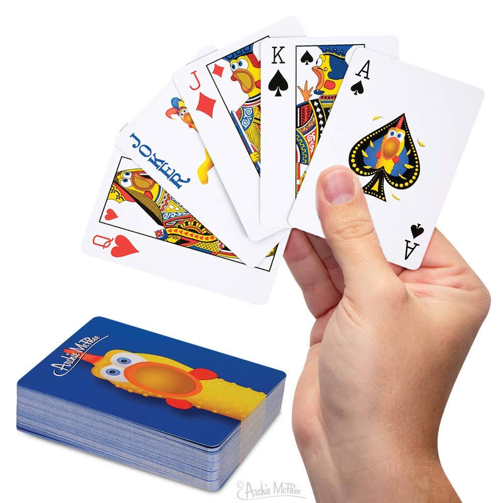 Accoutrements Rubber Chicken Playing Cards with Tin