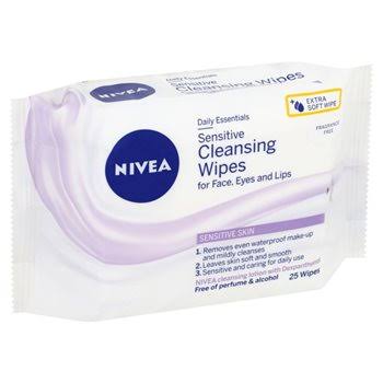 Nivea Daily Essentials Cleansing Wipes - Sensitive, 25 Wipes