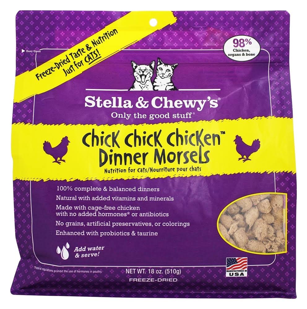 Stella & Chewy's Chick, Chick, Chicken Freeze-Dried Raw Dinner Morsels Cat Food, 18 OZ