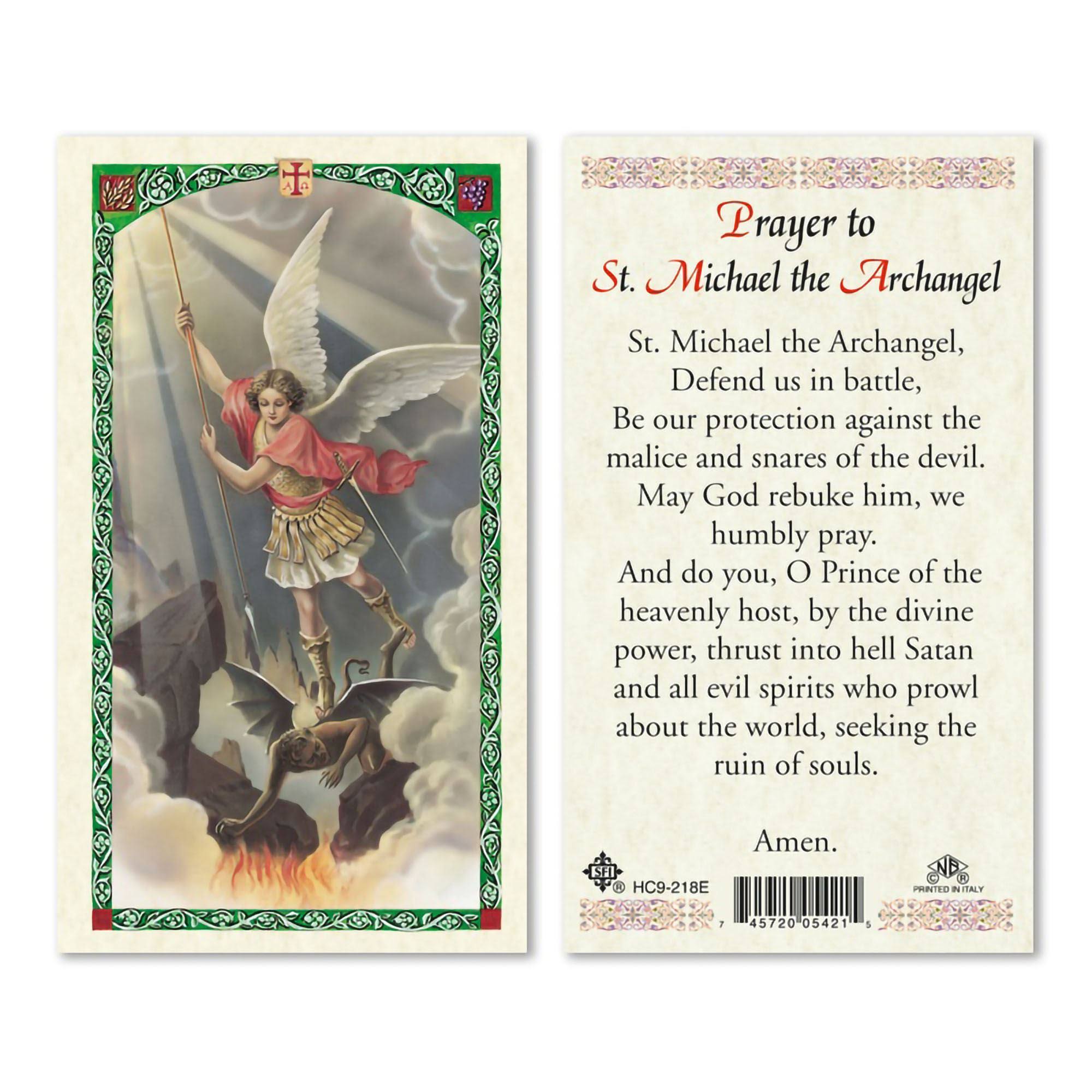 St. Michael The Archangel Laminated Holy Card