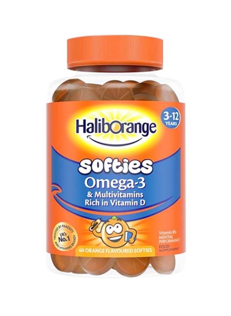 Haliborange Omega-3 & Multivitamin Orange Softies, 60 Pack