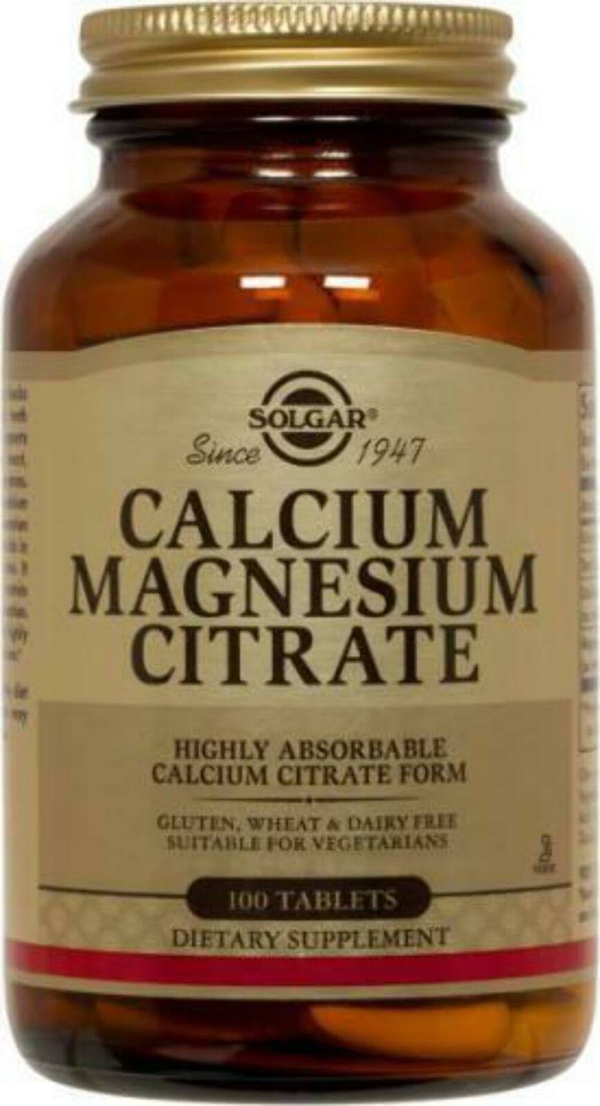 Solgar - Calcium Magnesium Citrate. 100 Tablets