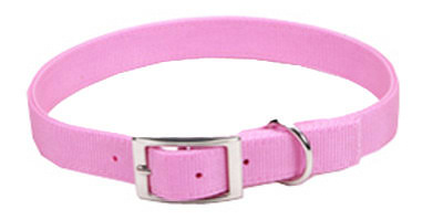 Coastal Pet 02901 Double Ply Dog Collar - Pink, 1"x22"