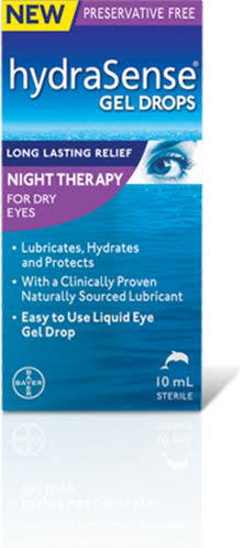 Hydrasense Gel Drops Night Therapy For Dry Eyes 2 Bottles 10ml Each C