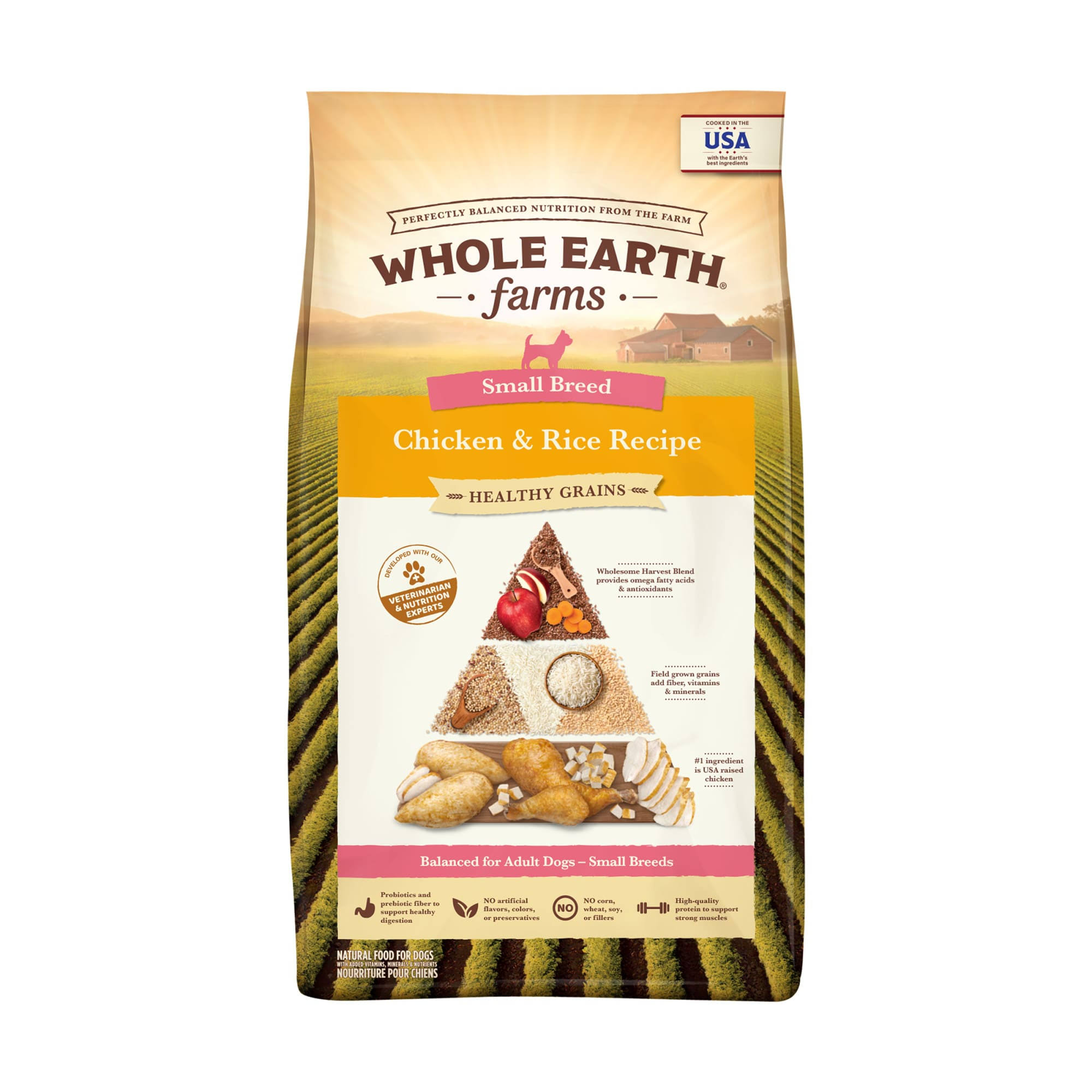 Whole Earth Farms Healthy Grains Chicken & Rice Small Breed Dry Dog Food, 4-lb