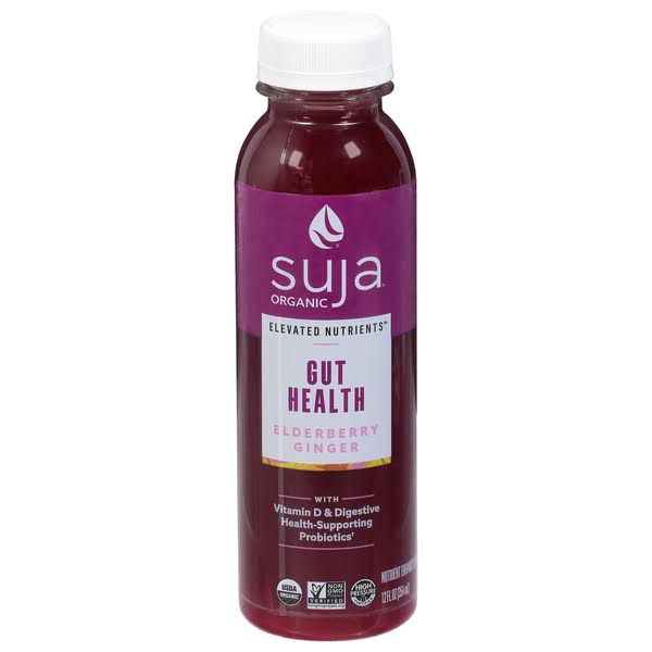 Suja Organic Elevated Nutrients Fruit Juice Drink, Nutrient Enhanced, Gut Health, Elderberry Ginger - 12 fl oz