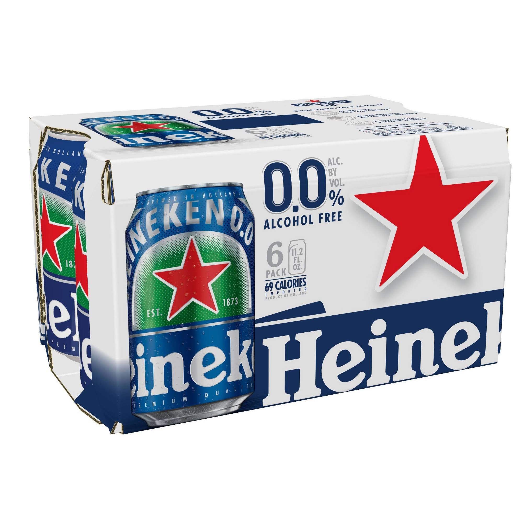 Heineken Beer, Alcohol Free, 6 Pack - 6 pack, 11.2 fl oz cans